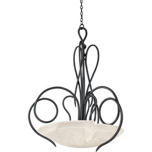 Tribecca 6 Light 37 inch Tortoise Shell Pendant Ceiling Light in Bowl glass,  31" Frost
