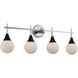 Bogart 4 Light 31 inch Matte Black with Polished Nickel Bath Vanity Wall Light