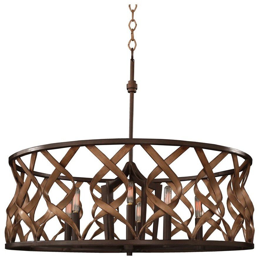 Soho 6 Light 28 inch Milk Chocolate Pendant Ceiling Light