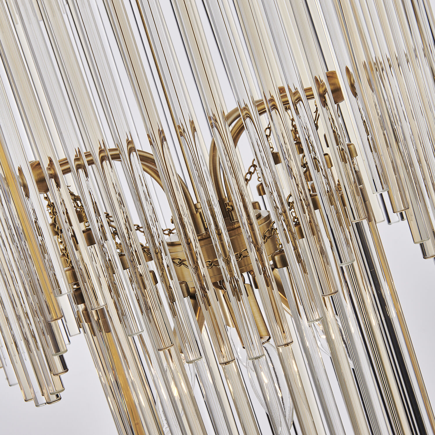 Adorn 40 Light 35.75 inch Vintage Brass Chandelier Ceiling Light