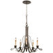 Keller 5 Light 28 inch Royal Mahogany Chandelier Ceiling Light