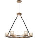 Library LED 24 inch Library Brass Chandelier Ceiling Light