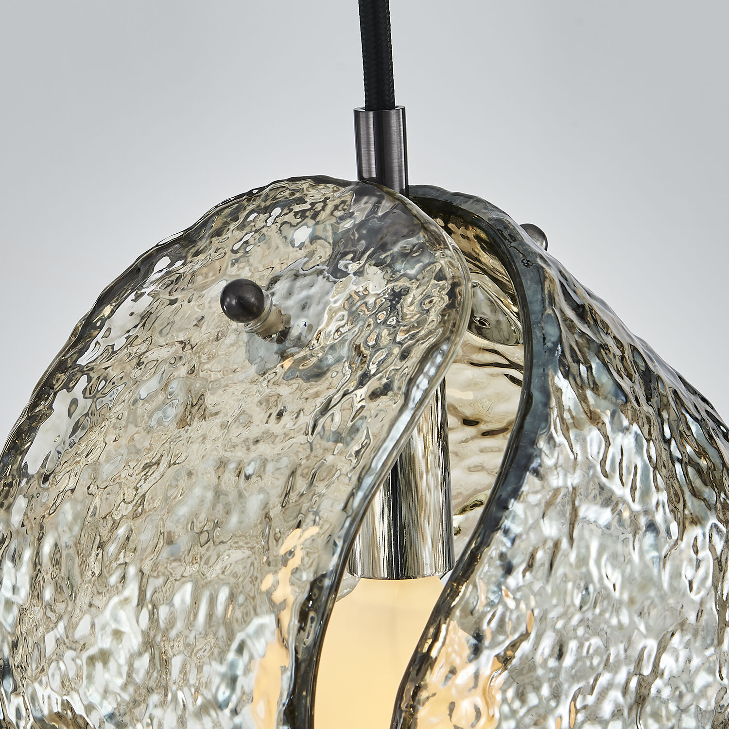 Pallina 1 Light 6 inch Satin Black Nickel Pendant Ceiling Light in Smoked