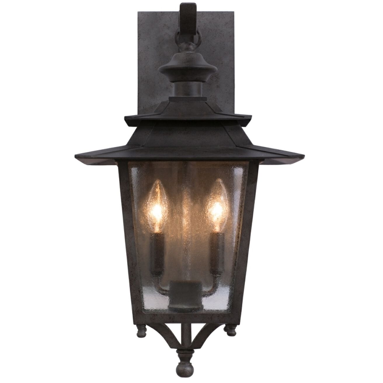 Saddlebrook 2 Light 21 inch Aged Iron Outdoor Wall Sconce