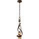 Monaco 1 Light 9 inch Antique Copper Mini Pendant Ceiling Light