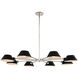 Bruno 8 Light 42 inch Matte Black with Polished Nickel Chandelier Pendant Ceiling Light