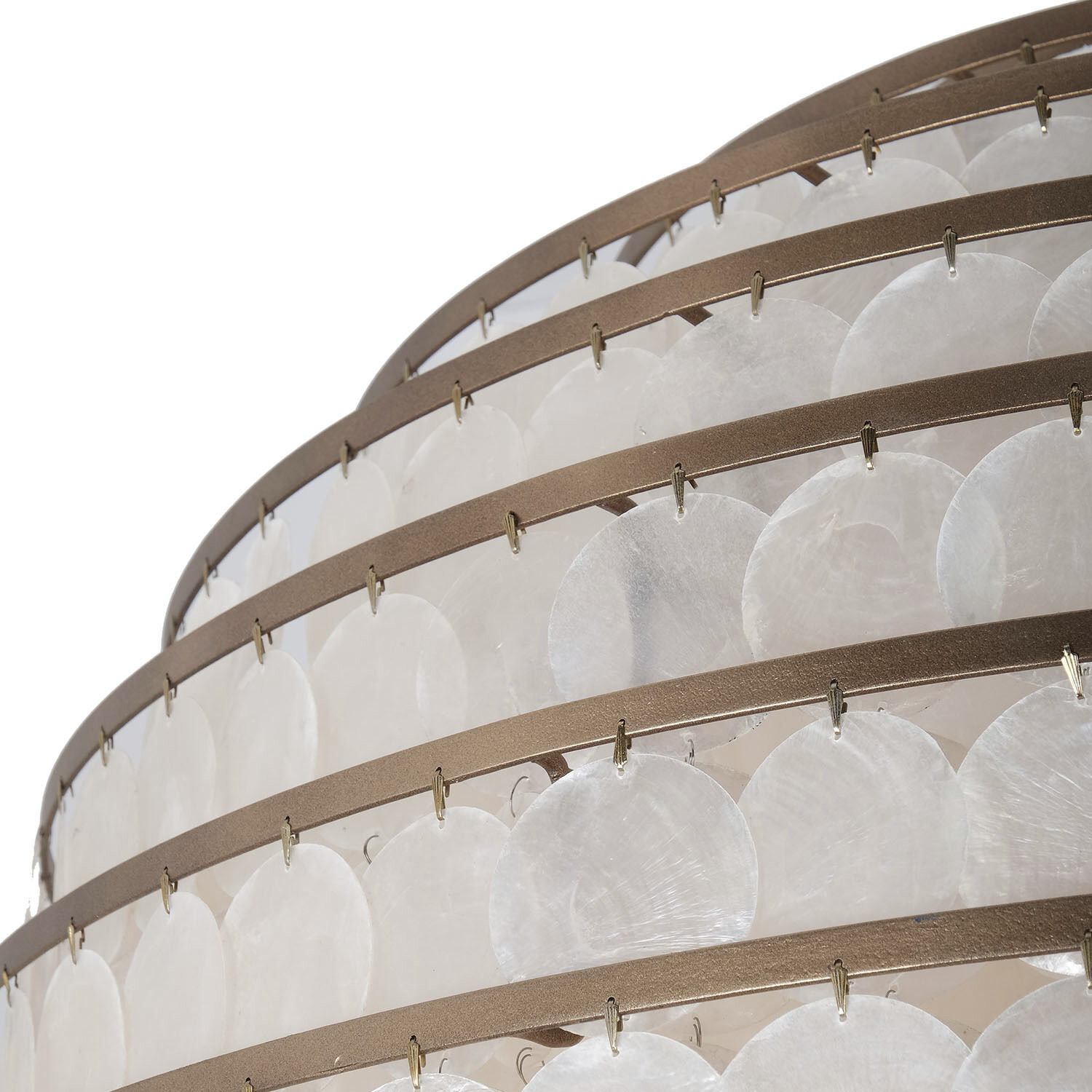 Sphere 8 Light 36 inch Pearlized Antique Brass Pendant Ceiling Light