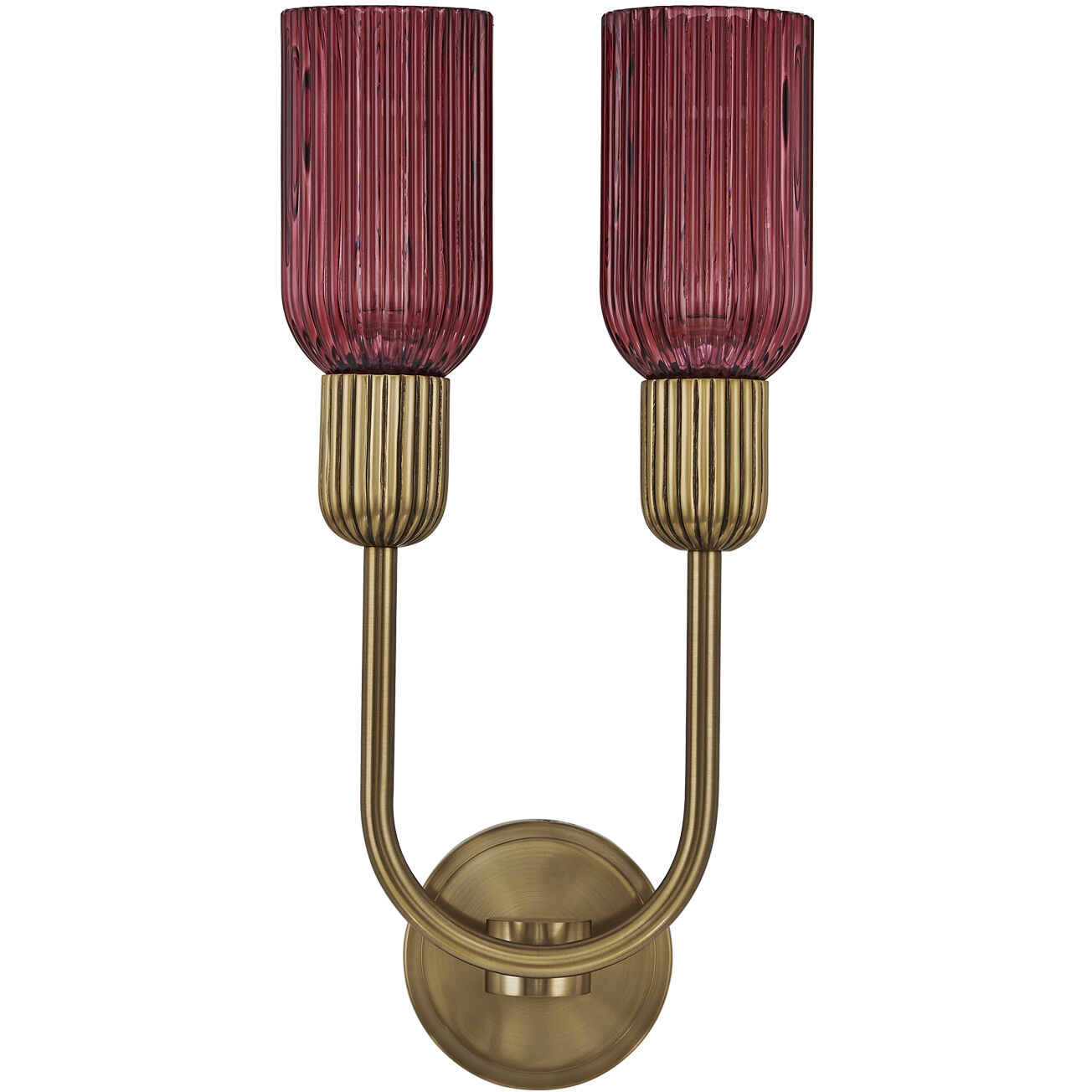 Verde 2 Light 10 inch Satin Brass Wall Sconce Wall Light in Magenta