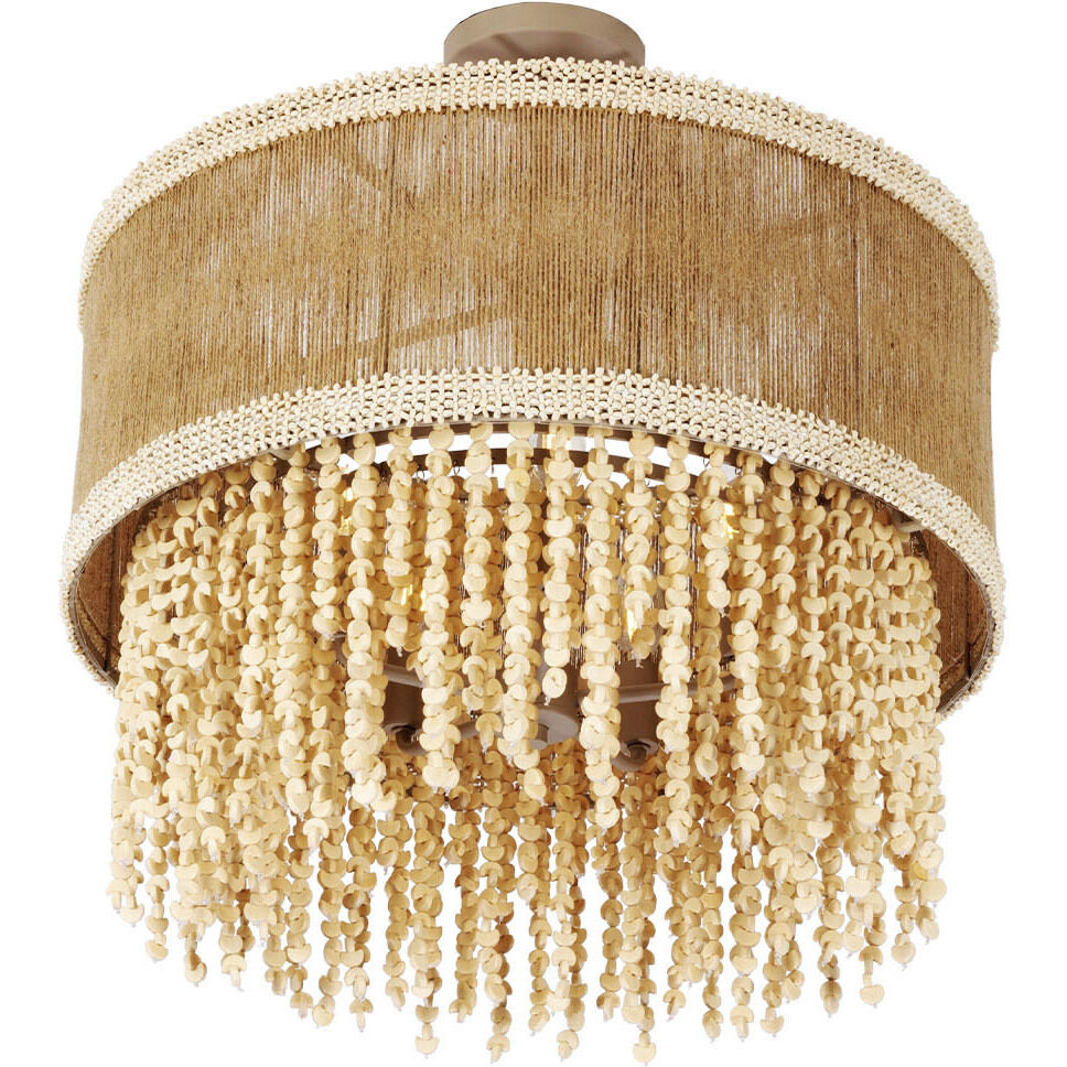 Naturale 5 Light 22 inch Jute Semi Flush Mount Ceiling Light