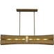 Dos 6 Light 4 inch Rustic Gold and Brushed Gold Linear Pendant Ceiling Light