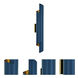 Piaga 2 Light 4 inch Matte Blue and Polished Brass Wall Sconce Wall Light