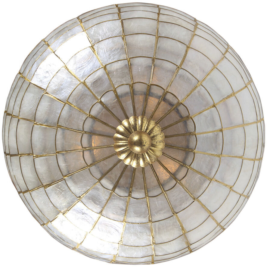 Samal 3 Light 16 inch Oxidized Gold Leaf Flush Mount Ceiling Light