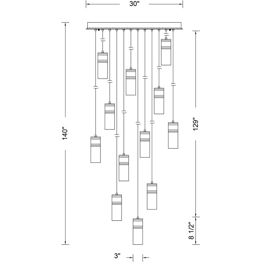 Kiriko LED 30 inch Winter Brass Chandelier Ceiling Light
