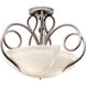 Tribecca 3 Light 21 inch Pearl Silver Semi Flush Mount Ceiling Light in Frost (FROST)