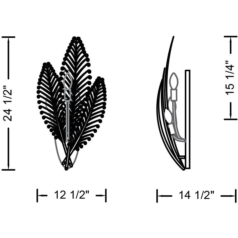 Fern 3 Light 11.5 inch Modern Gold Wall Sconce Wall Light