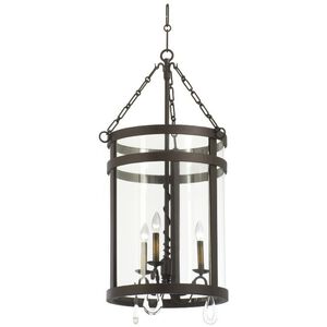 Morris 3 Light 19 inch Bronze Foyer Ceiling Light in Without Glass