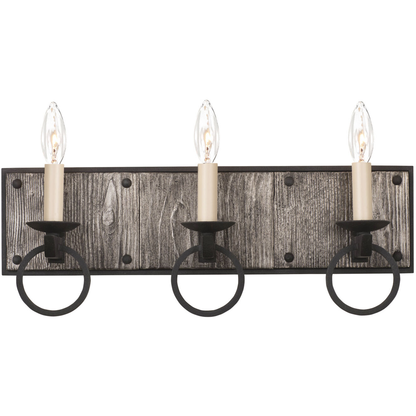 Laramie 3 Light 19 inch Black Iron Bath Vanity Light Wall Light