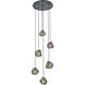 Pallina 6 Light 24 inch Satin Black Nickel Chandelier Ceiling Light in Smoked