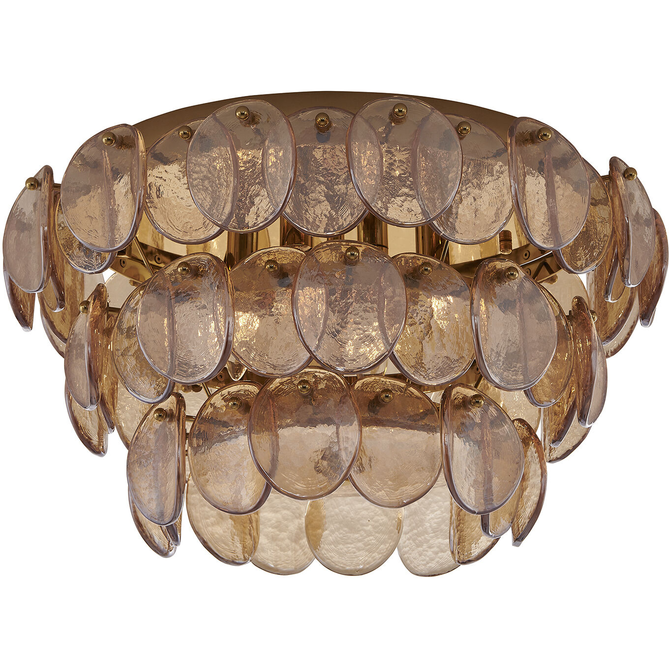 Uroko 4 Light 19.75 inch Polished Winter Brass Flush Mount Ceiling Light