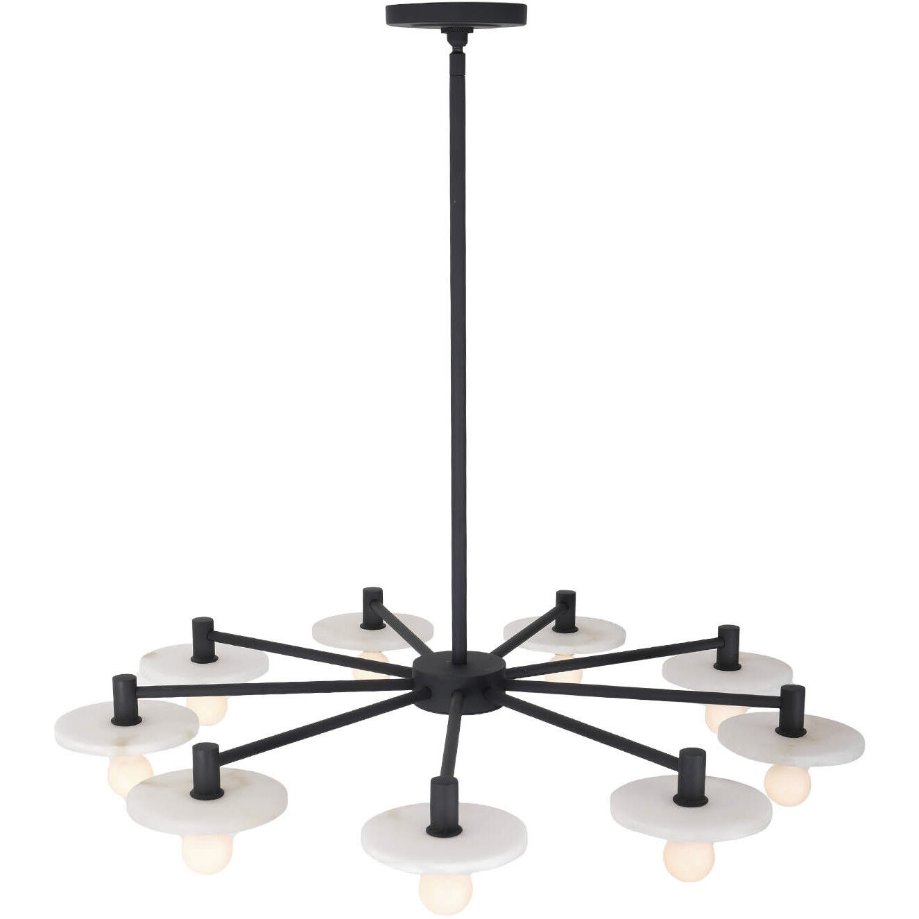 Discus 9 Light 34 inch Matte Black Pendant Ceiling Light