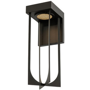 Optika LED 14 inch Matte Black Outdoor Wall Sconce