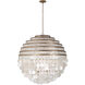 Sphere 8 Light 36 inch Pearlized Antique Brass Pendant Ceiling Light
