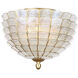 Samal 3 Light 16 inch Oxidized Gold Leaf Flush Mount Ceiling Light