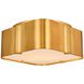 Lotus 3 Light 14 inch Winter Brass Flush Mount Ceiling Light