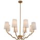 Sophia 8 Light 34 inch New Brass Chandelier Ceiling Light in White