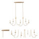 Kiera 5 Light 45 inch Modern Gold Island Linear Ceiling Light