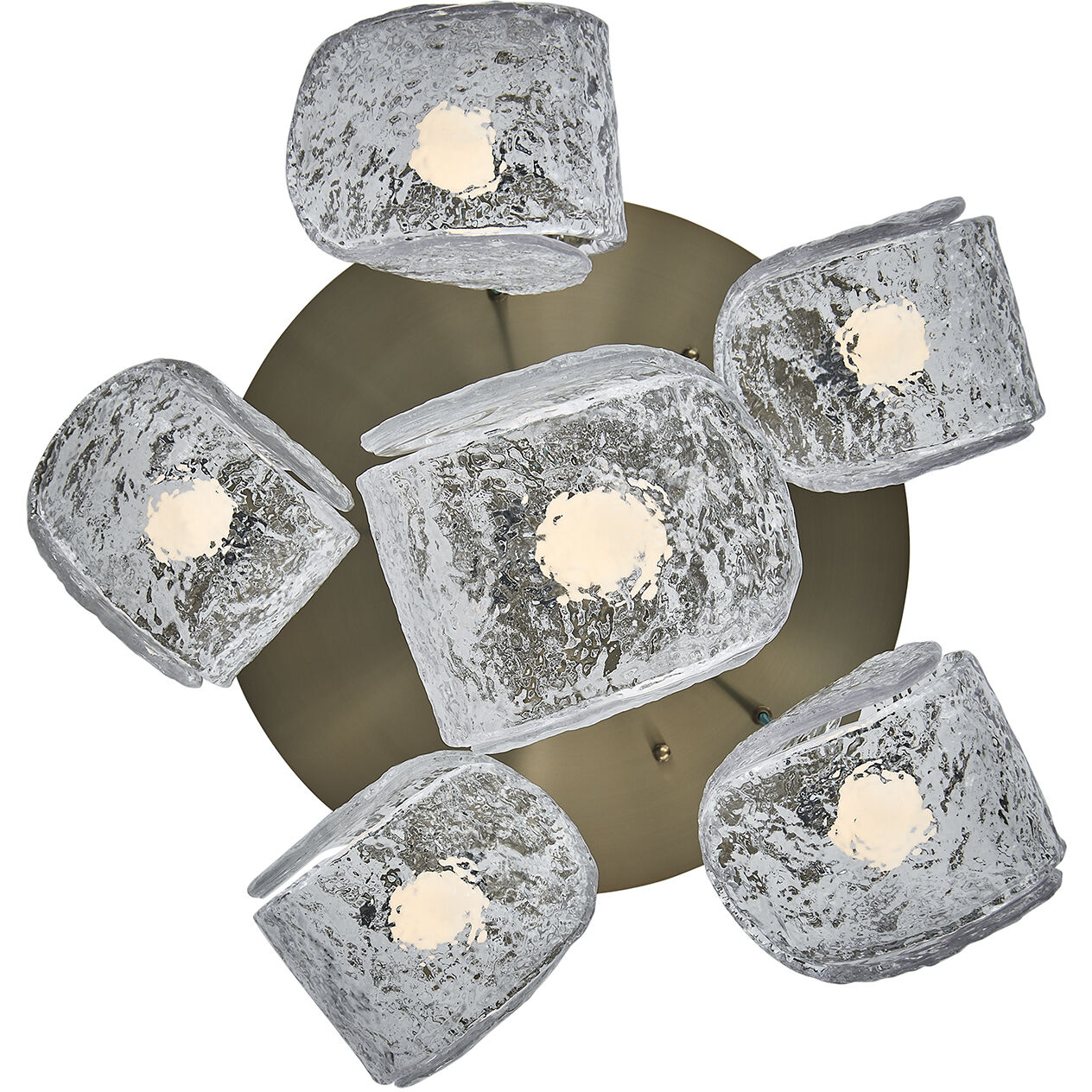 Pallina 6 Light 24 inch Winter Brass Chandelier Ceiling Light in Clear