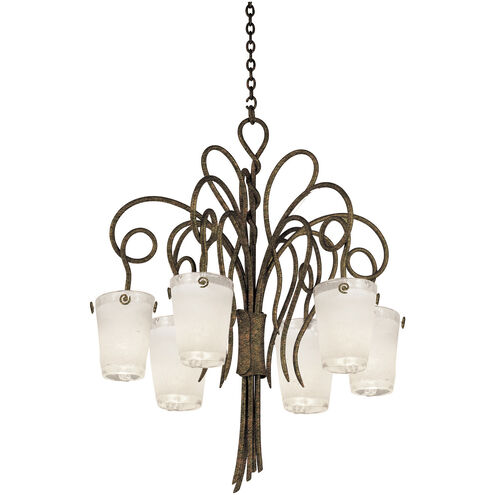 Tribecca 6 Light 32 inch Antique Copper Chandelier Ceiling Light in Frost (FROST)