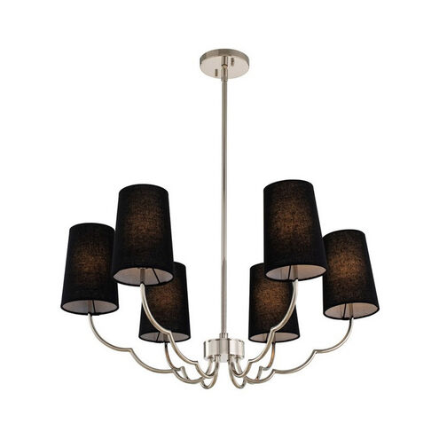 Sophia 6 Light 28 inch Polished Nickel Chandelier Pendant Ceiling Light