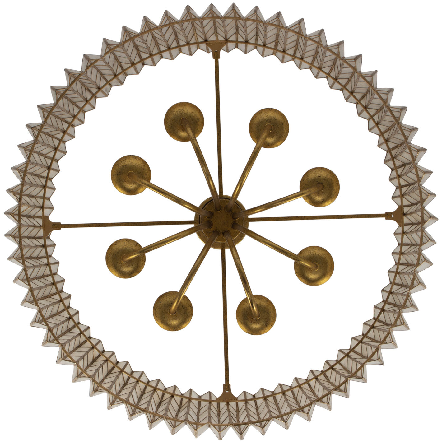 Fractal 8 Light 28 inch Oxidized Gold Leaf Chandelier Ceiling Light