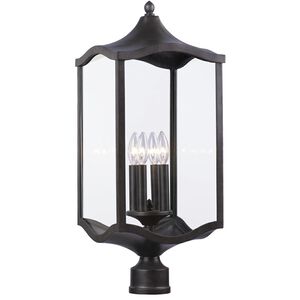 Lakewood Outdoor 4 Light 26 inch Aged Iron Post Mount