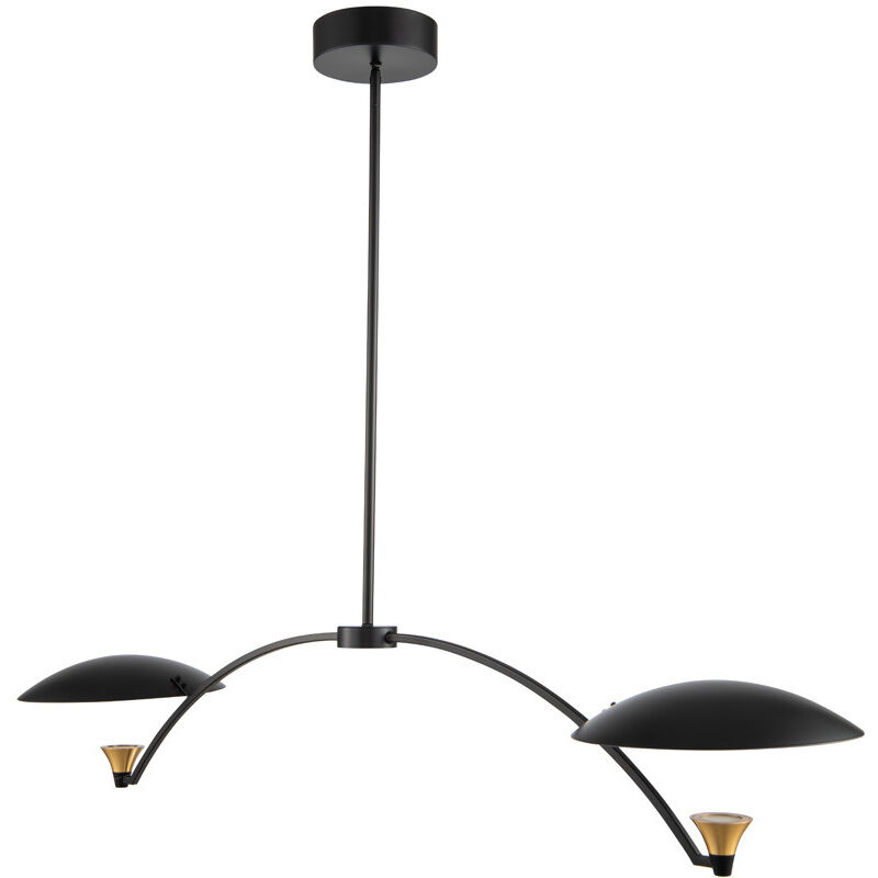 Redding Island Linear Ceiling Light in Matte Black With White And Brass Accent