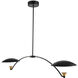 Redding LED 46 inch Matte Black with White and Brass Accent Island Light Ceiling Light