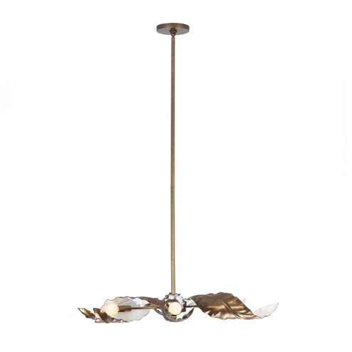 Spira 6 Light 36 inch Pearlized Antique Brass with White Pendant Ceiling Light