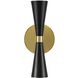 Milo Wall Sconce Wall Light in Black and Vintage Brass