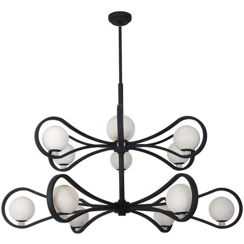 Elliptical 12 Light 48 inch Matte Black Pendant Ceiling Light