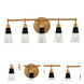 Ponti 5 Light 24 inch Matte Black with New Brass Bath Vanity Light Wall Light