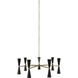 Milo LED 35 inch Black and Vintage Brass Chandelier Ceiling Light, 7 Arm