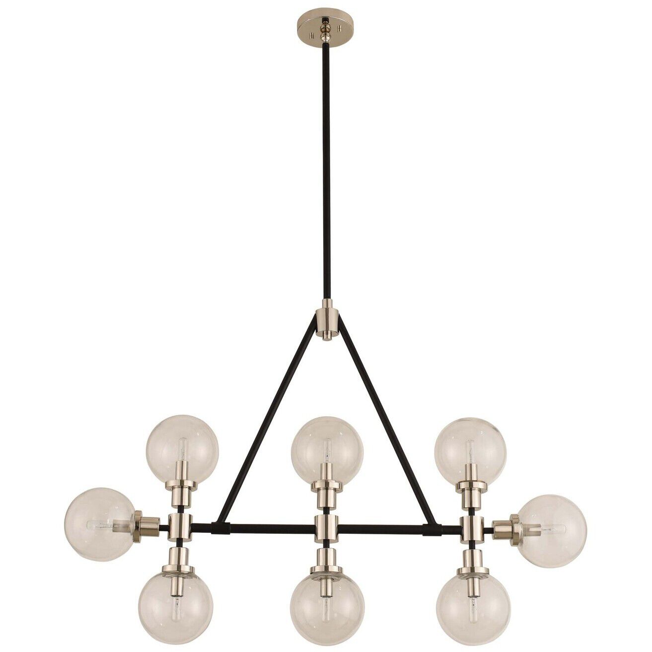 Cameo 8 Light 42 inch Matte Black Finish With Nickel Accents Island Light Ceiling Light in Matte Black with Nickel Accents