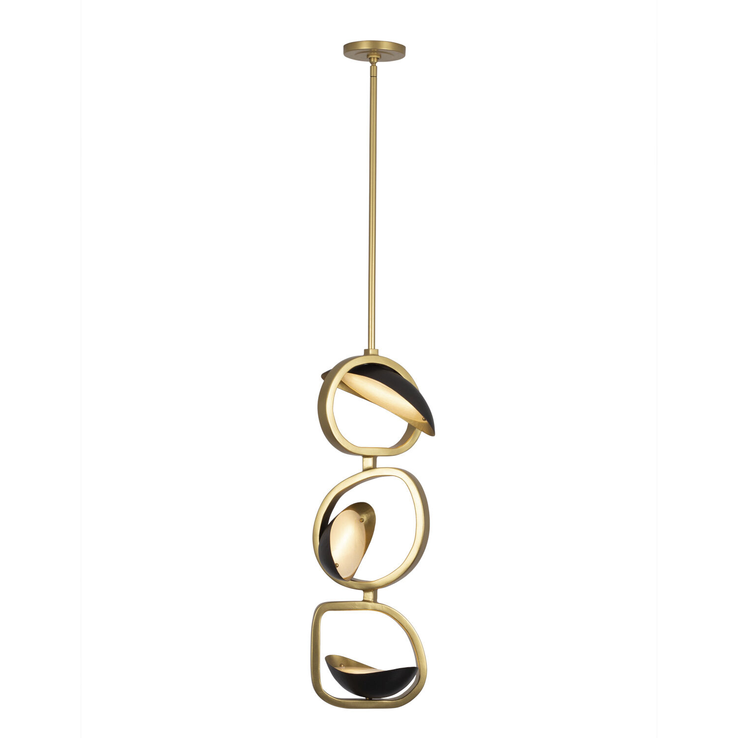 Onyx 13 inch Brushed Gold and Satin Bronze Pendant Ceiling Light