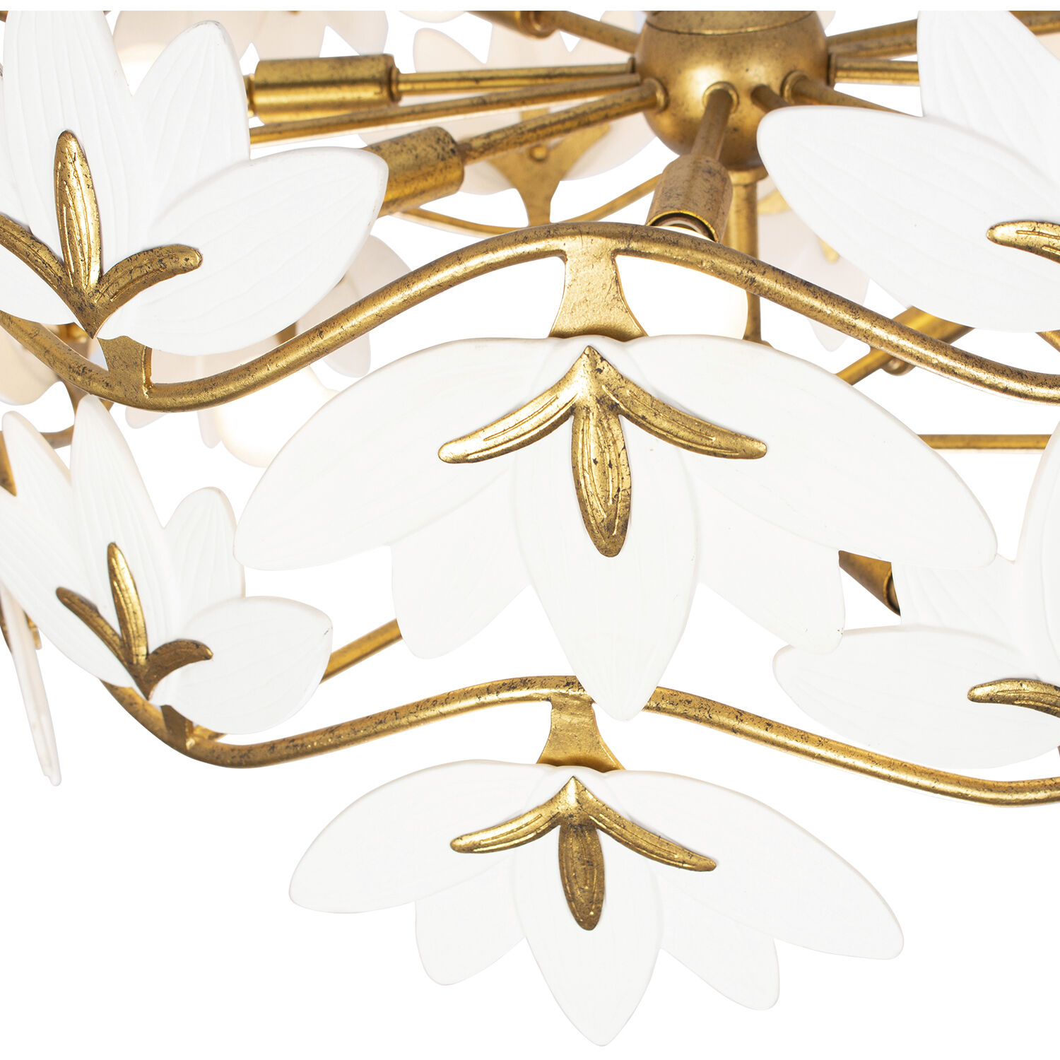 Bloom 11 Light 28 inch Oxidized Gold Leaf Pendant Chandelier Ceiling Light
