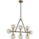 Cameo 8 Light 42 inch Matte Black Finish with Brushed Pearlized Brass Island Light Ceiling Light in Matte Black with Brushed Pearlized Brass