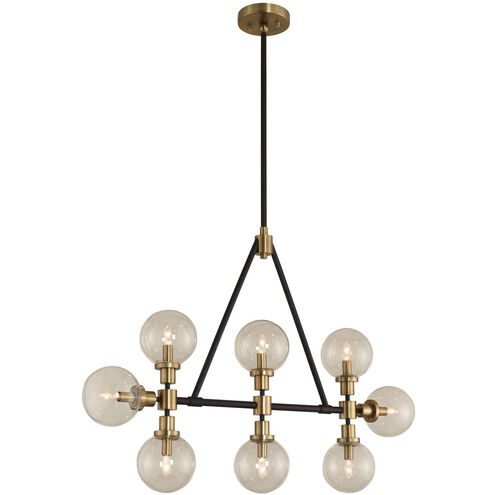 Cameo 8 Light 42 inch Matte Black Finish with Brushed Pearlized Brass Island Light Ceiling Light in Matte Black with Brushed Pearlized Brass
