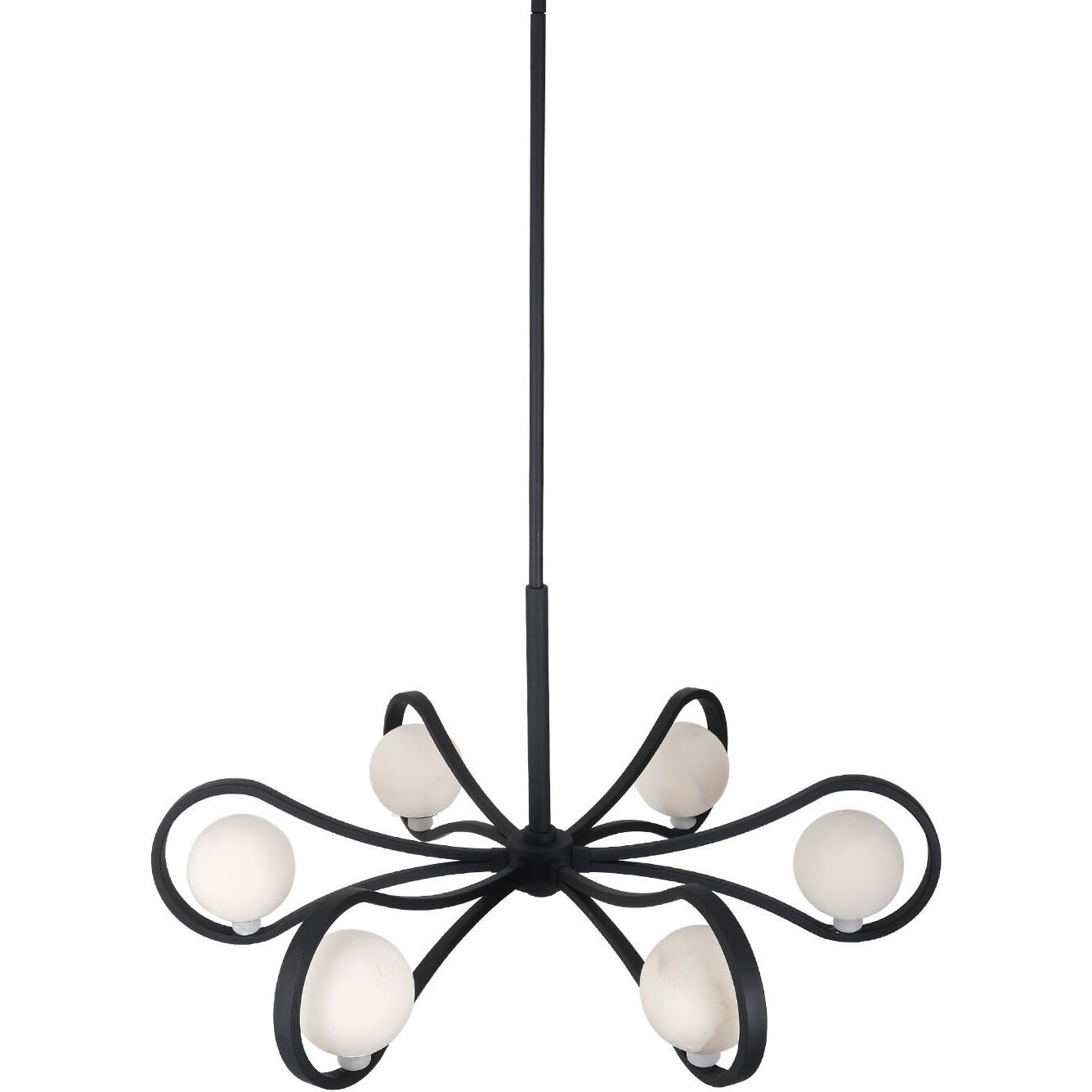 Elliptical 6 Light 44 inch Matte Black Pendant Ceiling Light