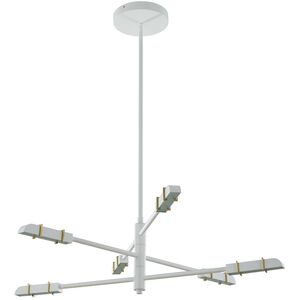 Concorde 32 inch Satin Brass and Matte White Chandelier Ceiling Light