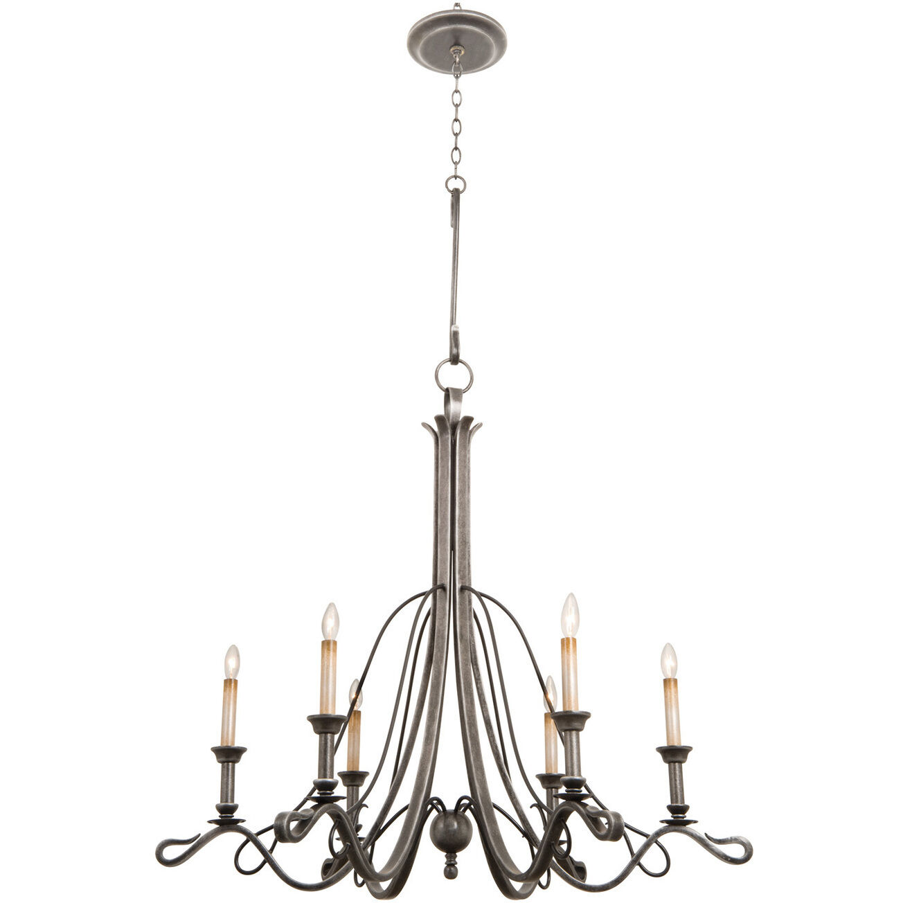 Keller 6 Light 40 inch Vintage Iron Chandelier Ceiling Light